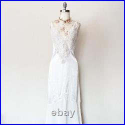 Victorias secret vintage gold label white bridal maxi slip dress womens medium