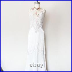 Victorias secret vintage gold label white bridal maxi slip dress womens medium