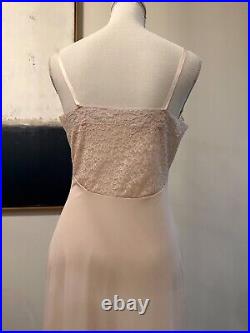 Vintag 50s VANITY FAIR Sz 34 Full Dress Slip Chemise Nylon Chiffon Lace Peignoir