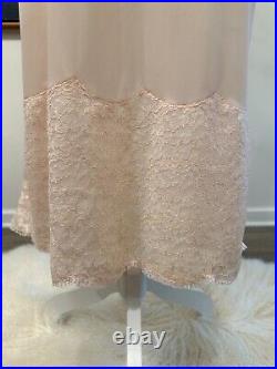 Vintag 50s VANITY FAIR Sz 34 Full Dress Slip Chemise Nylon Chiffon Lace Peignoir