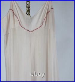 Vintage 100% Silk Long Slip Dress Gown Rare VTG Barbie Core