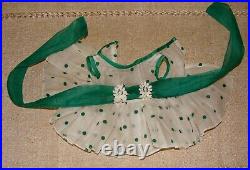 Vintage 16 Terri Lee Doll In Tagged Organdy Green Coin-dot Dress & Slip