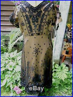 Vintage 1900's Heavily Laced 1920's DRESS 40-32-44