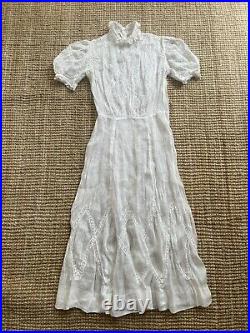 Vintage 1900s Edwardian Lace dress Collar Slip Small
