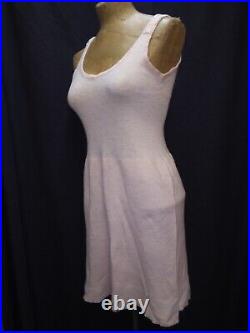 Vintage 1920's Art Deco Very Pale Pink Wool Slip Small