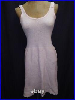 Vintage 1920's Art Deco Very Pale Pink Wool Slip Small