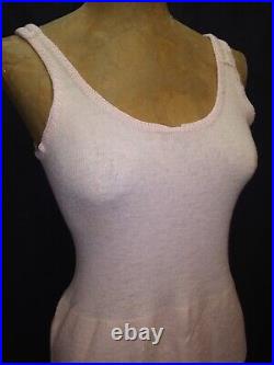 Vintage 1920's Art Deco Very Pale Pink Wool Slip Small