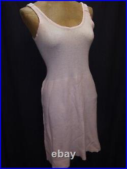 Vintage 1920's Art Deco Very Pale Pink Wool Slip Small