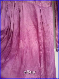 Vintage 1920's Purple Satin & French lace Dressing Gown Downton Abbey Slip Dress