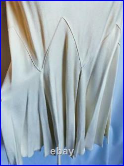 Vintage 1920s 1930s Ivory Wedding evening dress satin crepe slip dress size 6 8