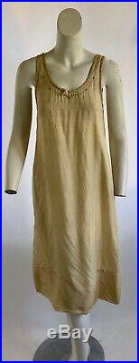 Vintage 1920s Art Deco Pongee Silk Slip Dress