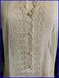 Vintage 1920s Dress. Cotton Net Lace. Sheer. Sz Small. Chemise. Slip Dress