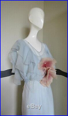 Vintage 1920s Dress Silk Chiffon + Gloves + Slip