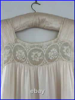 Vintage 1920s Mandel Bros Art Deco Flapper Silk Lace Crochet Slip Dress