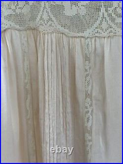 Vintage 1920s Mandel Bros Art Deco Flapper Silk Lace Crochet Slip Dress