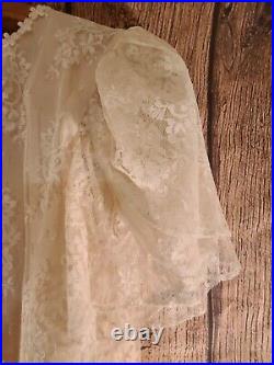 Vintage 1920s Net Lace Flapper Dress & Slip 2 Piece Vintage great Detail READ