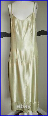 Vintage 1920s Slip Dress Silk Charmeuse 2 Panel Skirt