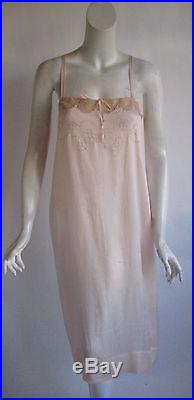 Vintage 1920s art deco hand embroiderd flapper gatsby silk drop waist slip dress