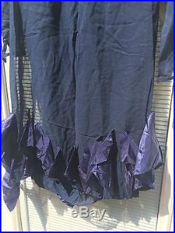 Vintage 1920s dress gown silk chiffon slip dress overdress gatsby flapper Blue