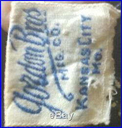 Vintage 1930's LA GRACE Novelty Frocks GORDON BROS. Navy Cotton Slip Over Dress