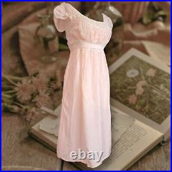 Vintage 1930s 1940s Juniors Regency Style Pink Slip Dress Gown Antique Lingerie