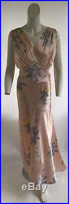 Vintage 1930s Deadstock Floral Bias Cut Slip Dress