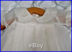 Vintage 1930s Effanbee Dy-Dee 11 White Organdy Tagged Christening Dress & Slip