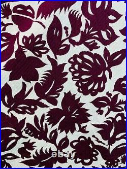Vintage 1930s Floral Gown Red Cream Print Long Dress Top Slip Set B 33