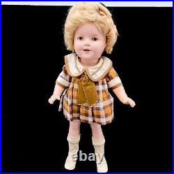 Vintage 1930s Ideal Shirley Temple Composiiton 13 Doll Plaid Dress Slip JF32