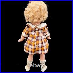 Vintage 1930s Ideal Shirley Temple Composiiton 13 Doll Plaid Dress Slip JF32
