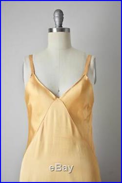 Vintage 1930s Marigold Bias Cut Slip Gown