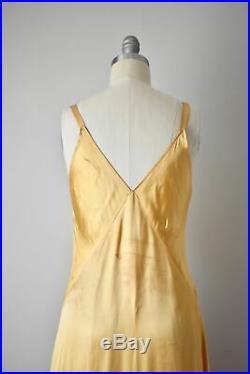 Vintage 1930s Marigold Bias Cut Slip Gown