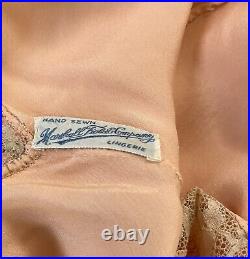 Vintage 1930s Marshall Fields Art Deco Silk And Lace Bias Cut Slip Dress