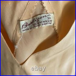 Vintage 1930s Peach Crepe Silk Maxi Slip Dress Braided Belt Barbizon Loungewear