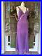 Vintage 1930s Purple Silk Lace Trimmed Bias Cut Art Deco Lingerie Slip Dress