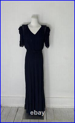 Vintage 1930s Silk Chiffon And Bias Cut Slip Dress Set