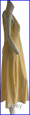 Vintage 1930s Yolande Art Deco Handmade Silk Bias Cut Slip Dress with Appliqué