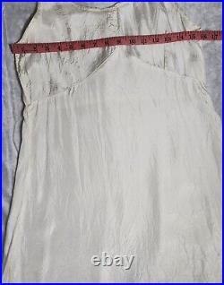 Vintage 1930s slip dress Size Medium silk lace Trim Underdress White Sold As Is