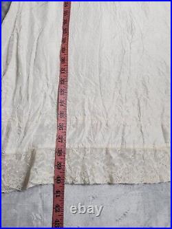 Vintage 1930s slip dress Size Medium silk lace Trim Underdress White Sold As Is