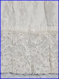 Vintage 1930s slip dress Size Medium silk lace Trim Underdress White Sold As Is