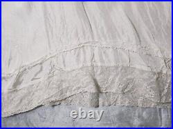 Vintage 1930s slip dress Size Medium silk lace Trim Underdress White Sold As Is