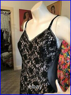 Vintage 1940/50's SHEER Kayser Net Lace Slip Dress withCut Out SIDES /Exquisite
