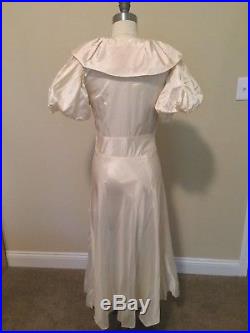 Vintage 1940'S Wedding Slip Nightgown Pin-up Deco Bias Negligee Taffeta