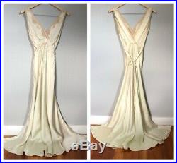 Vintage 1940's Lady Duff Bias Cut Lace Nightgown Slip Dress Size Small