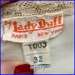 Vintage 1940's Lady Duff Bias Cut Lace Nightgown Slip Dress Size Small