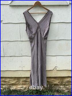 Vintage 1940's Slip Dress Women's 46 Purple Midi Intimates Lingerie