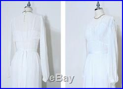 Vintage 1940's Wedding Dress Ethereal Design Under Slip Long Sleeved