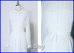 Vintage 1940's Wedding Dress Ethereal Design Under Slip Long Sleeved