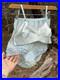 Vintage 1940s 50s Blue Lingerie Dress Set 3pc Bra, Tap Shorts, Sheer Slip Dress