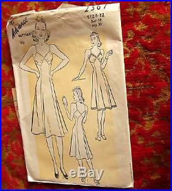 Vintage 1940s Advance 2367 Slip Dress Pattern SIZE 12 BUST 30 HIP 33